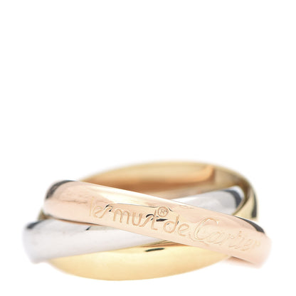 Cartier 18K Pink Yellow White Gold Classic Les Must De Trinity Ring 51 5.75 1 of 5