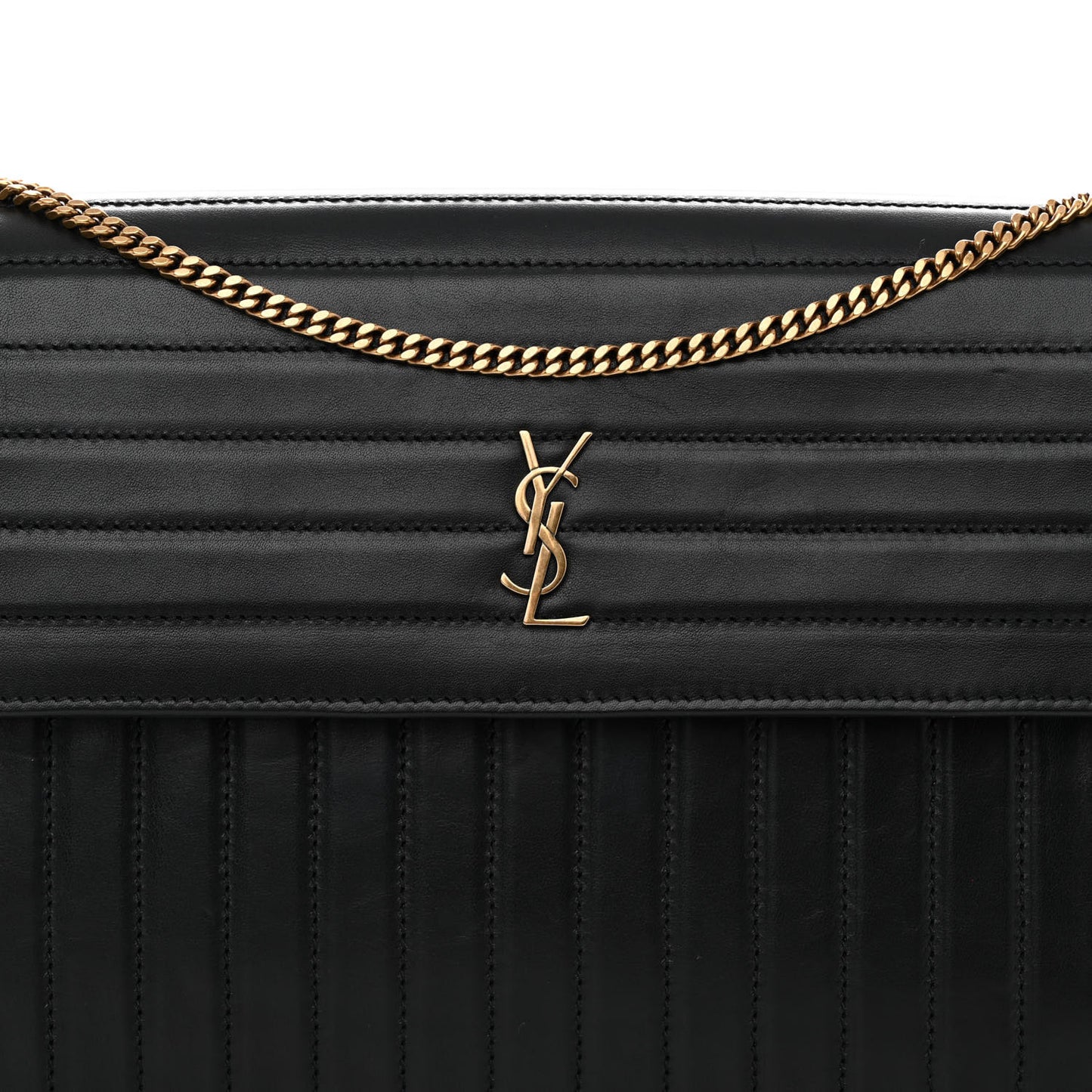 Calfskin Matelasse Victoire Chain Wallet Black