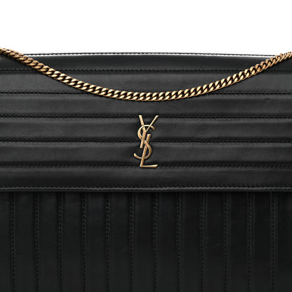 Saint Laurent Calfskin Matelasse Victoire Chain Wallet Black 7 of 9