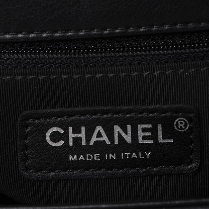 Chanel Calfskin Chevron Quilted Large Boy Flap Black 7 of 7
