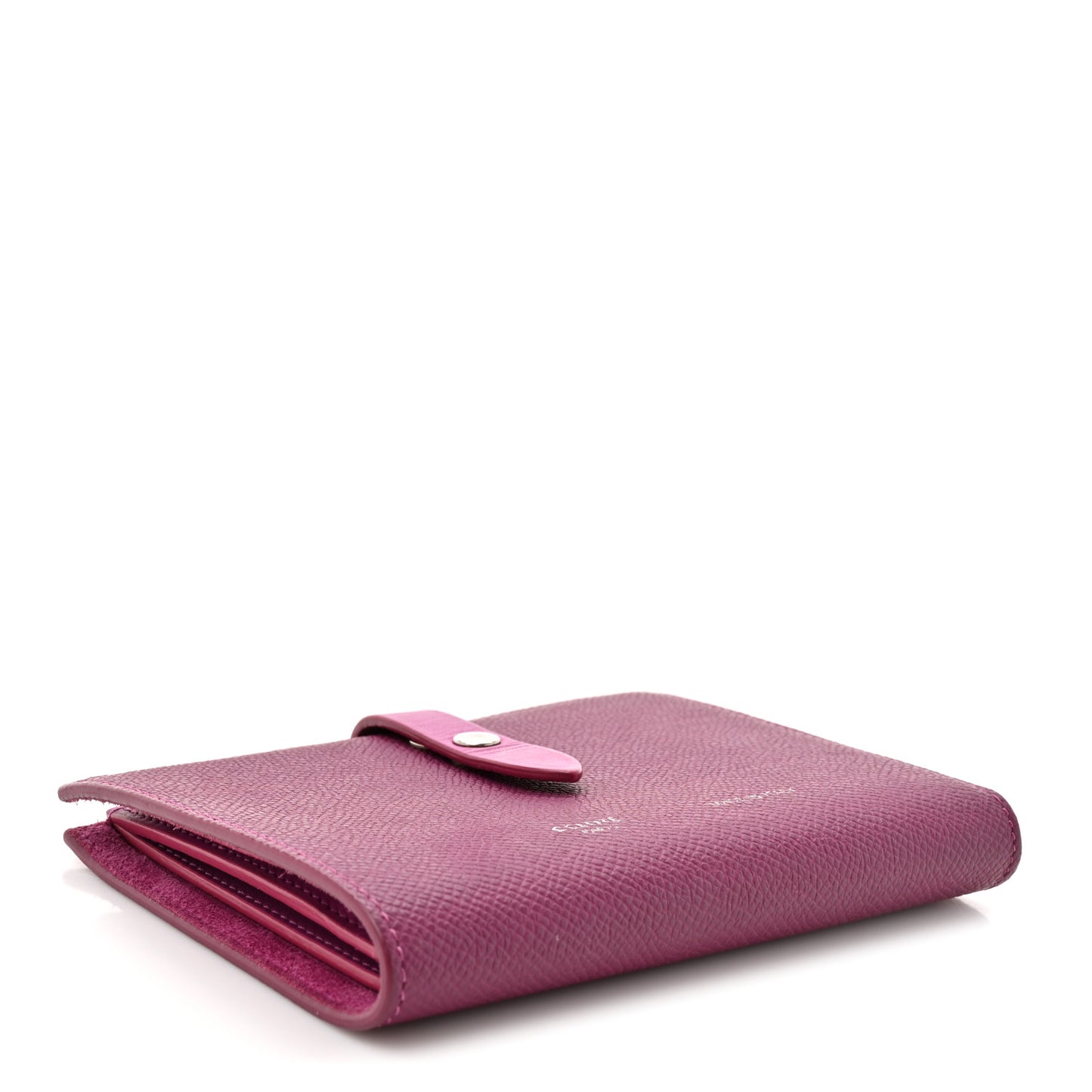 Grained Calfskin Medium Multifunction Strap Wallet Magenta