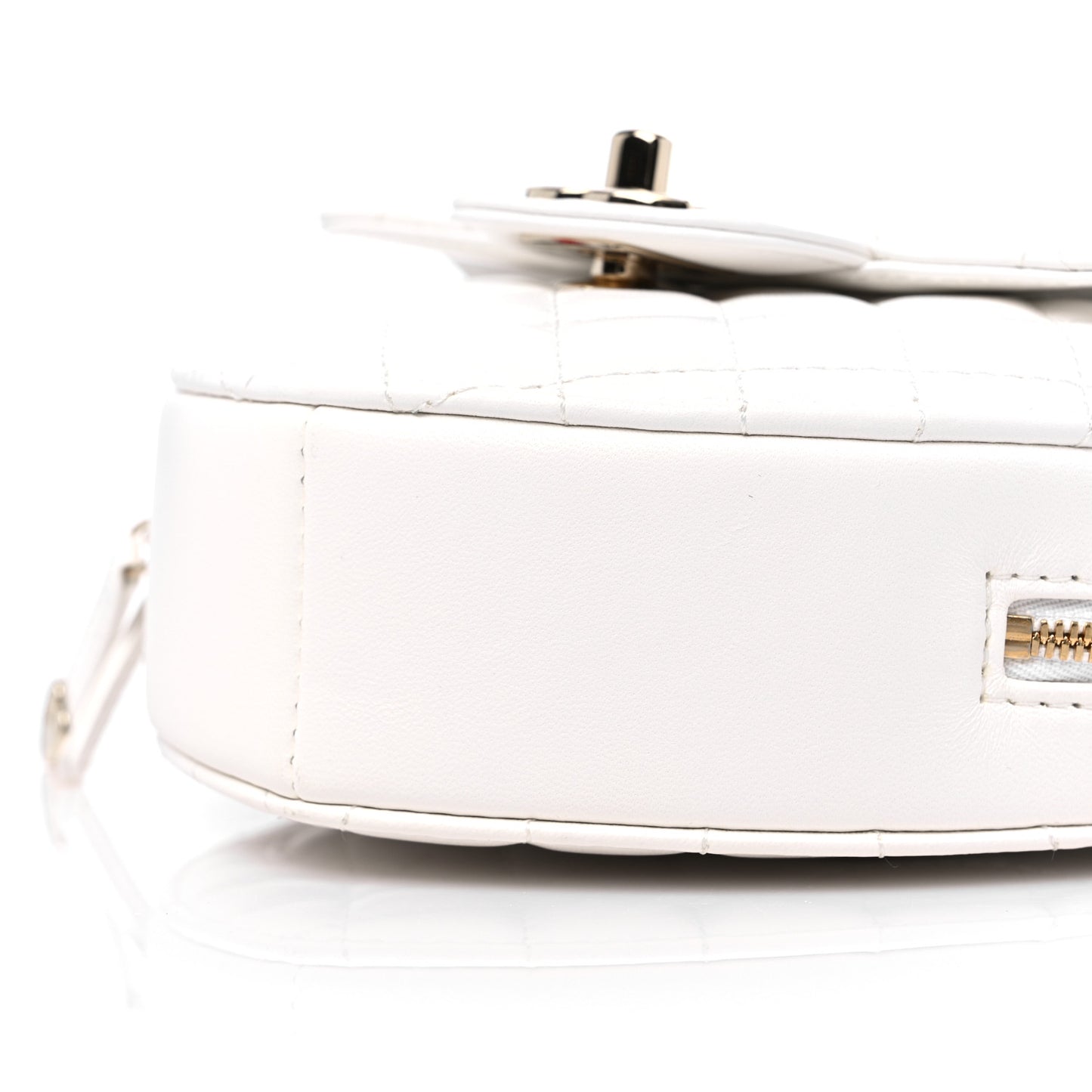 Lambskin Quilted CC In Love Heart Bag White