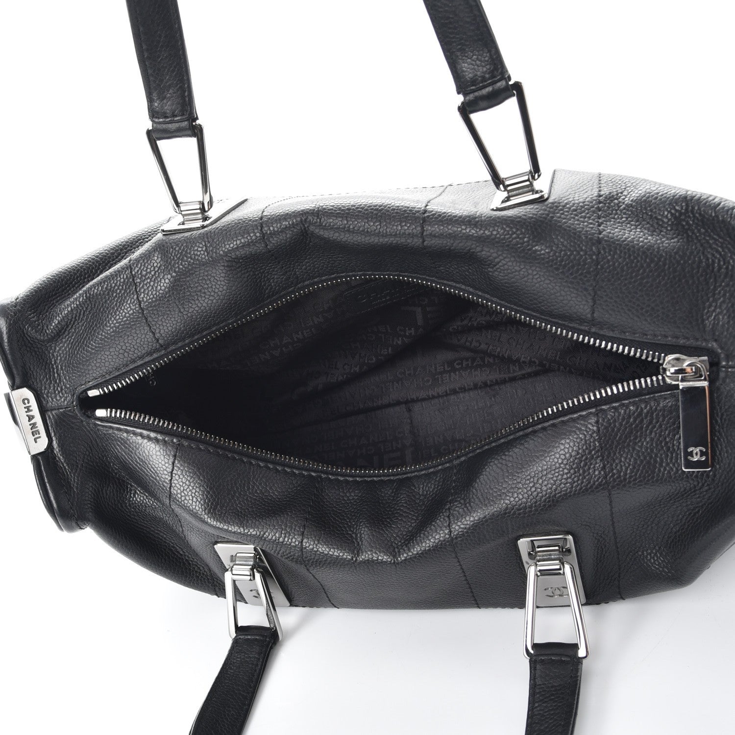 Chanel Caviar Square Stitched Satchel Black 5 of 11