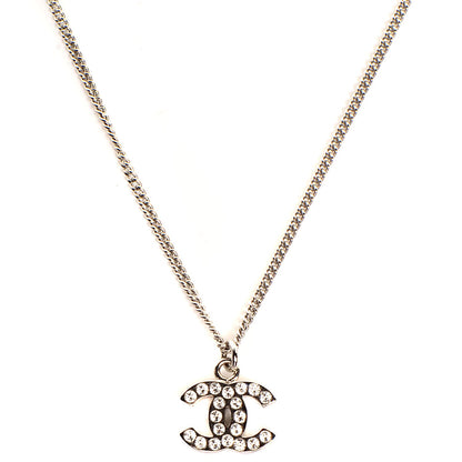 Chanel Crystal CC Timeless Necklace Silver 1 of 4