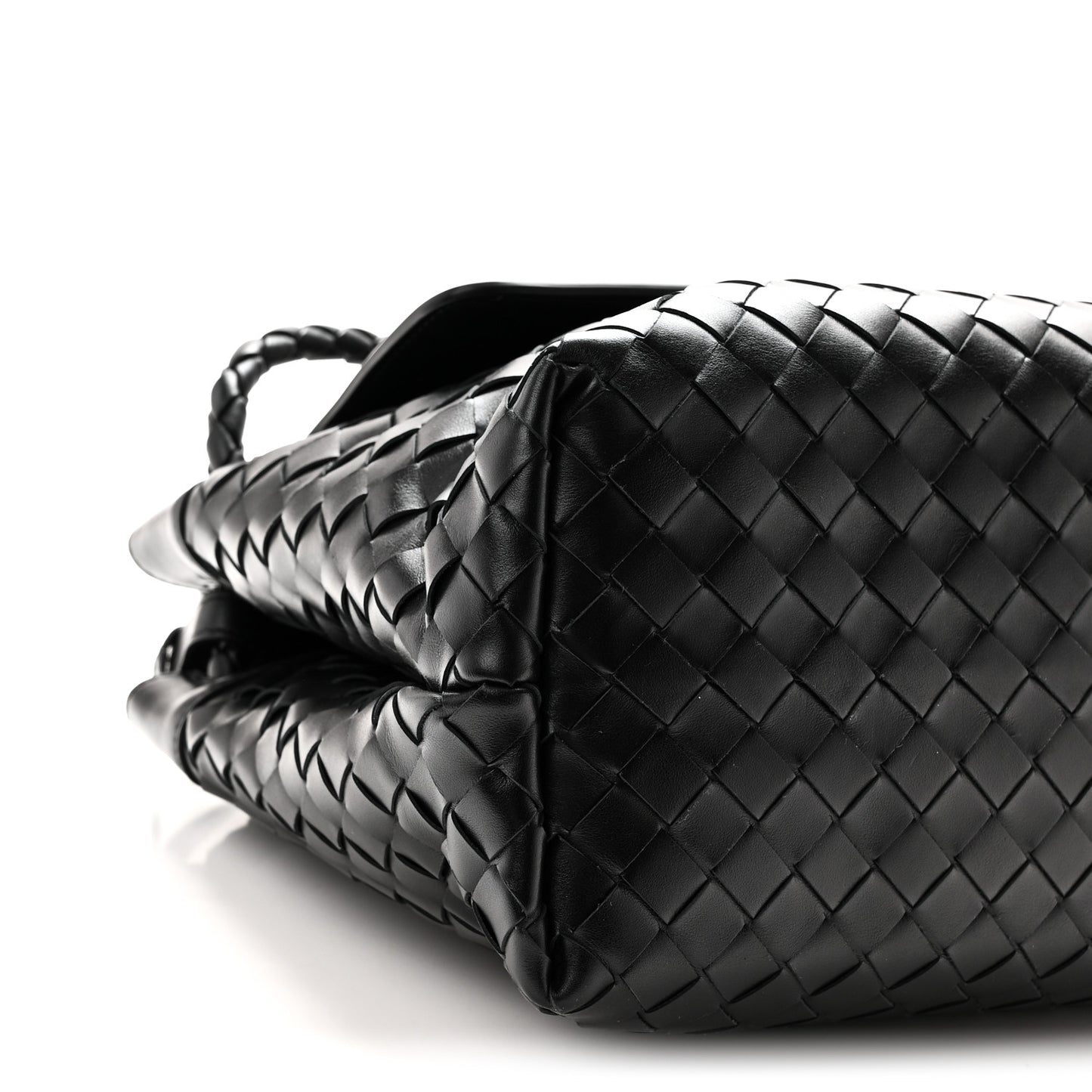 Calfskin Intrecciato Medium Andiamo Messenger Bag Black