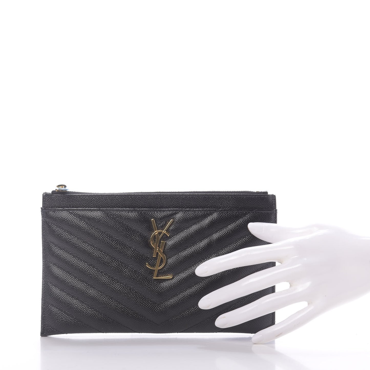 Grain De Poudre Chevron Monogram Bill Pouch Black