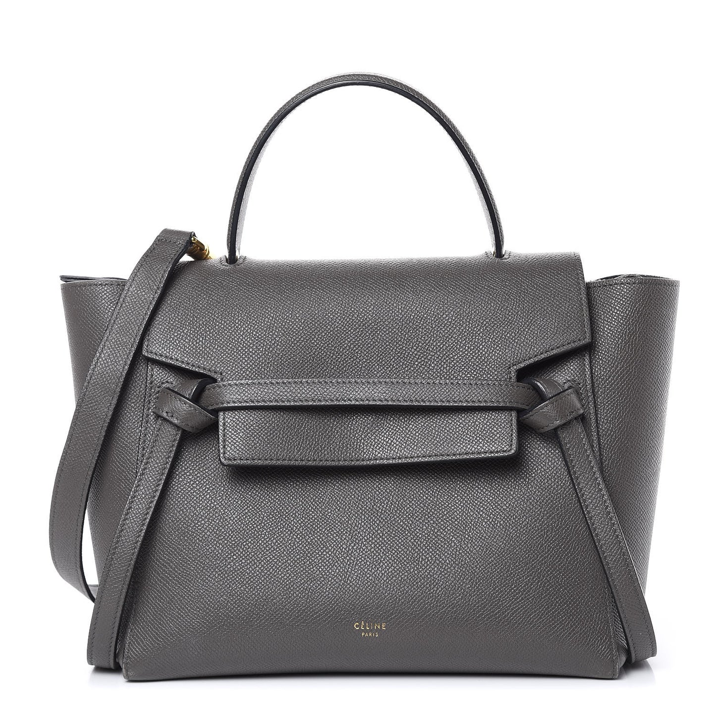 Baby Grained Calfskin Micro Belt Bag Grey