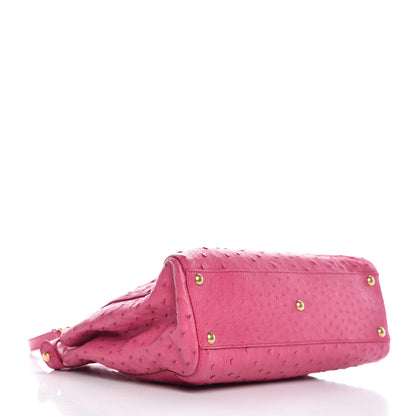 Fendi Ostrich Medium Peekaboo Iconic Satchel Fuchsia 4 of 11