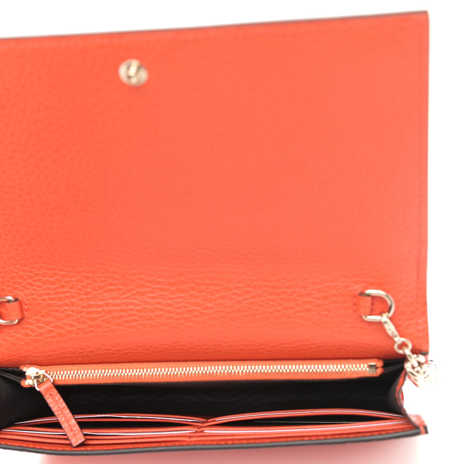 Gucci Dollar Calfskin Medium Betty Chain Wallet Sun Orange 5 of 11