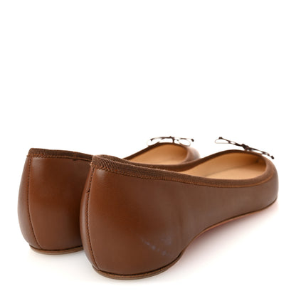 Christian Louboutin Shiny Nappa Ballalla Flats 37 Brown 5 of 9