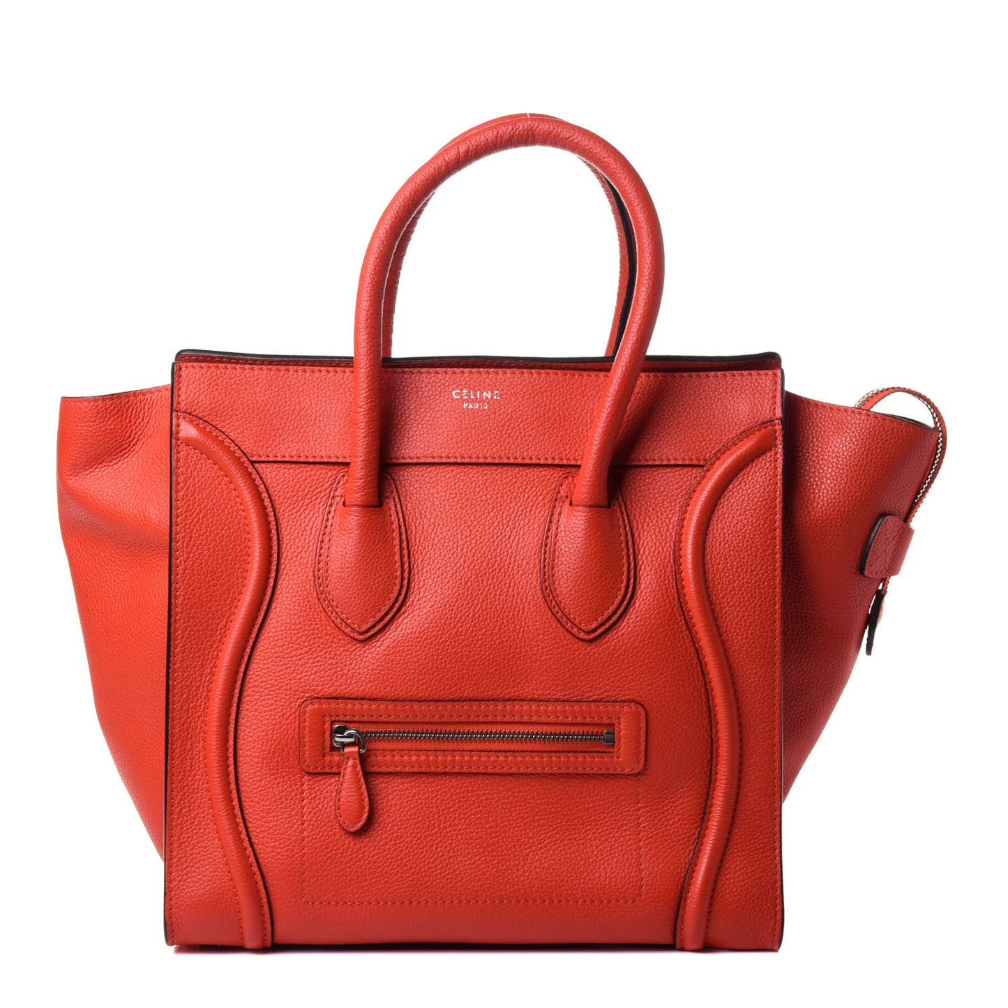 Drummed Calfskin Mini Luggage Vermillion