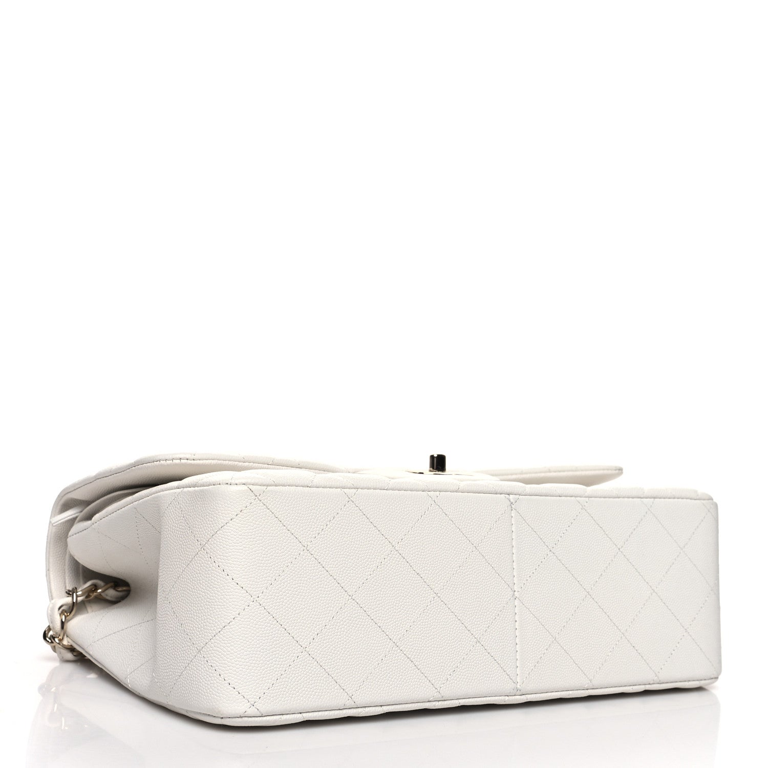 Chanel Caviar Quilted Jumbo Double Flap White 4 of 10