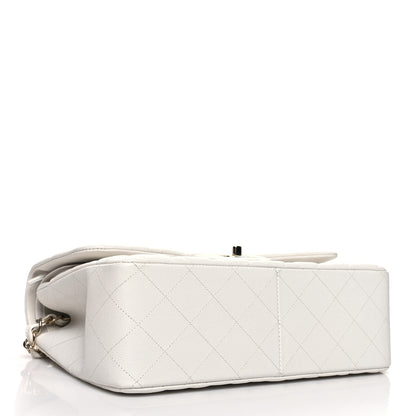 Chanel Caviar Quilted Jumbo Double Flap White 4 of 10