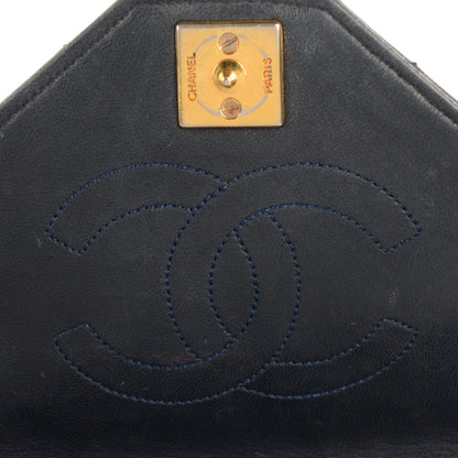 Chanel Lambskin Vertical Quilted Small Single Flap Navy Blue 6 of 10