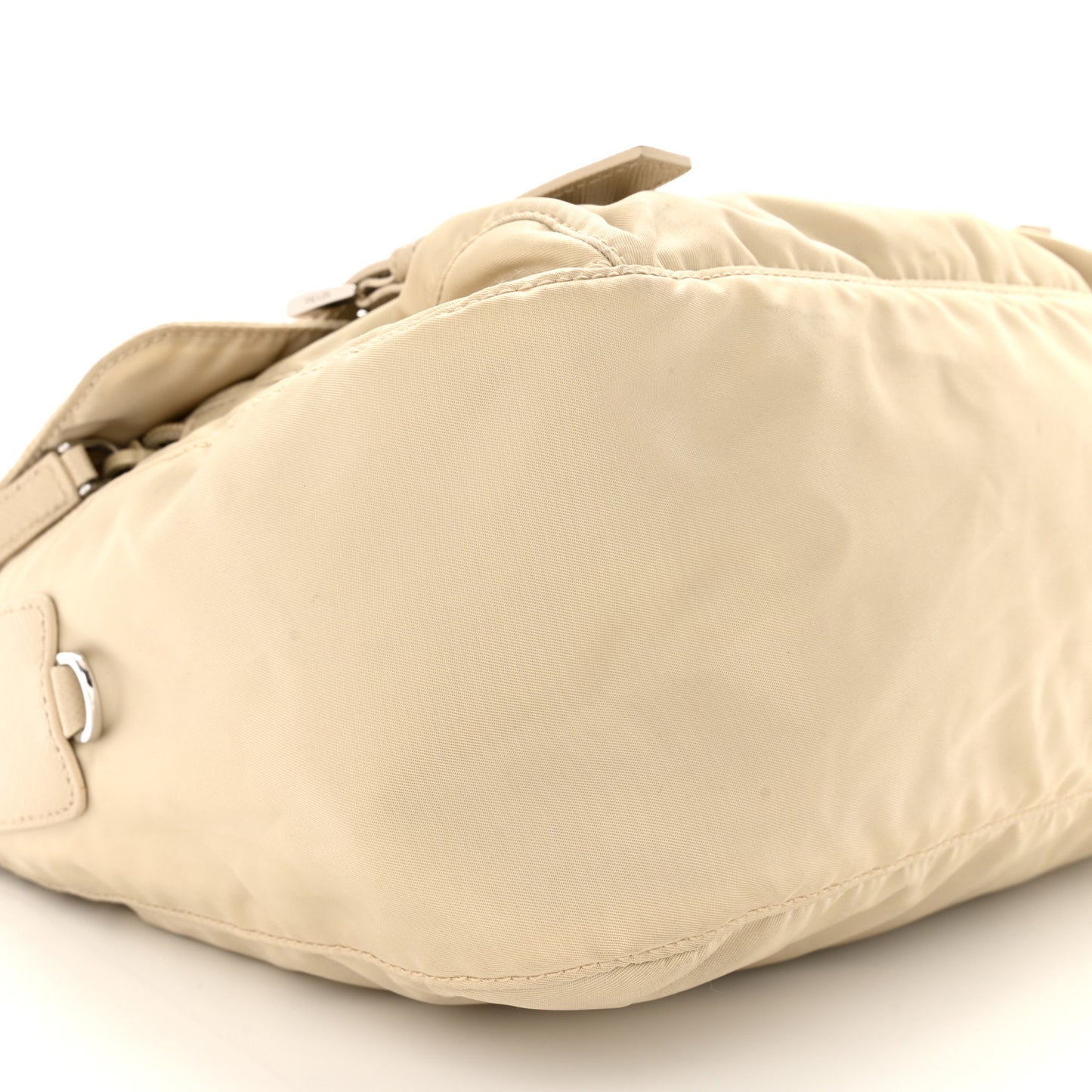 Re-Nylon Vela Saffiano Pocket Double Buckle Messenger Shoulder Bag Deserto