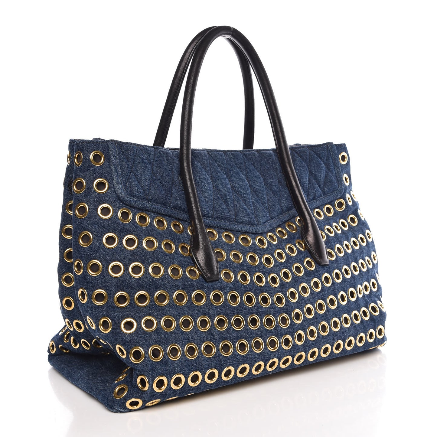 Denim Matelasse Grommet Tote Avio