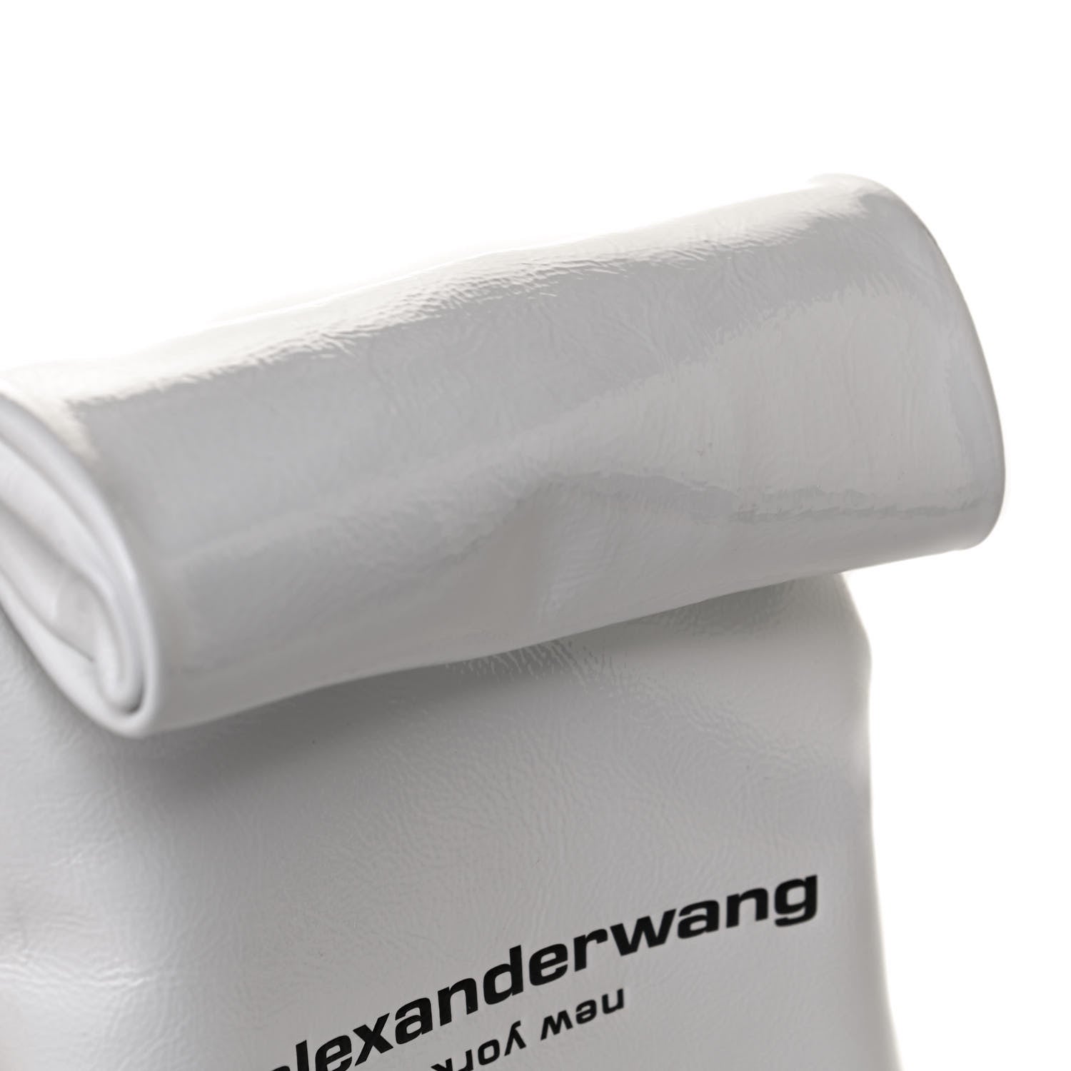 Alexander Wang Patent Lunch Bag Foldover Clutch White 10 of 11