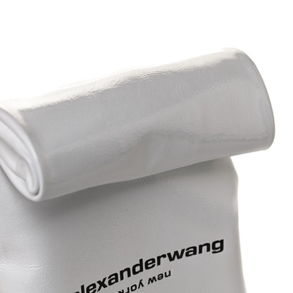 Alexander Wang Patent Lunch Bag Foldover Clutch White 10 of 11