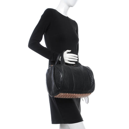 Alexander Wang Pebbled Lambskin Rocco Black Nickel Rose Gold Hardware 2 of 11