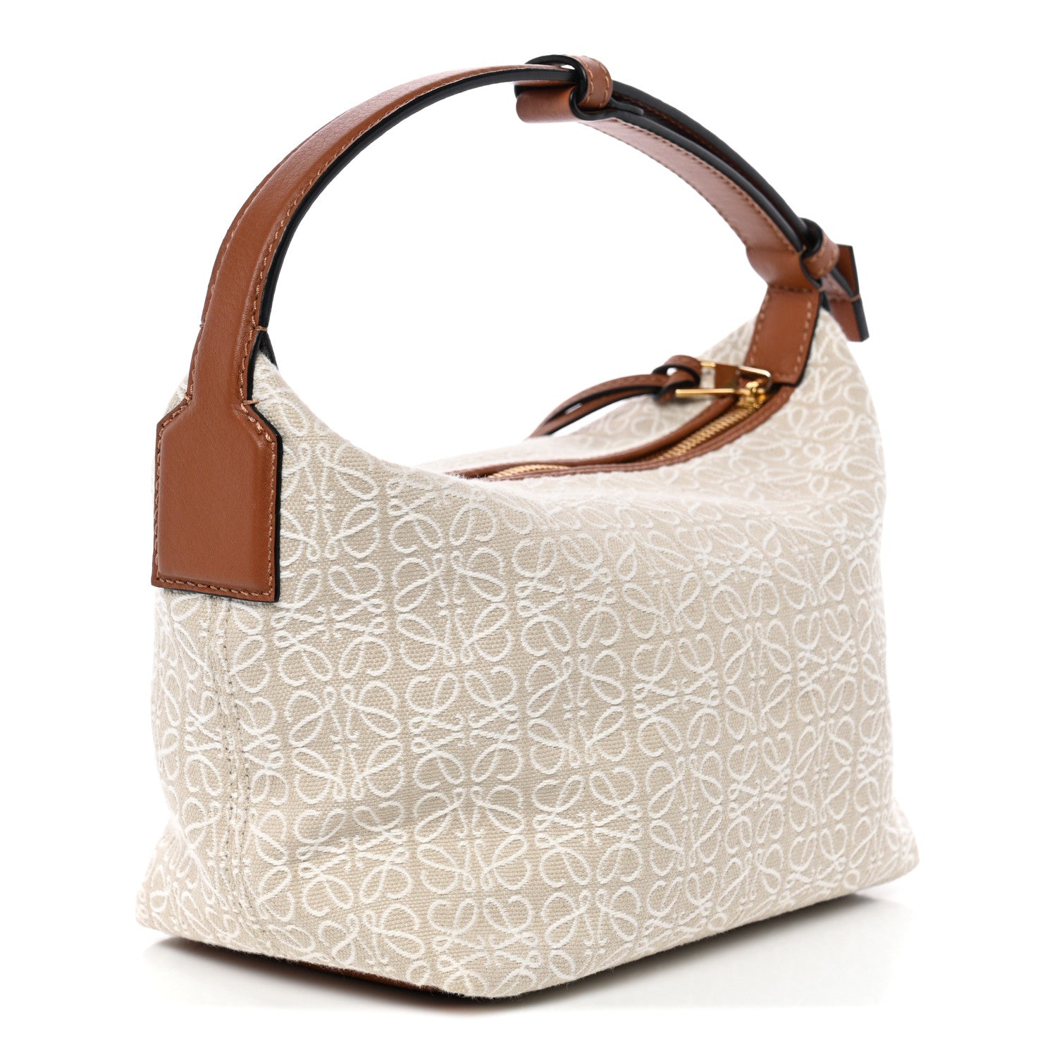 Loewe Jacquard Anagram Calfskin Small Cubi Bag Ecru Tan 3 of 10