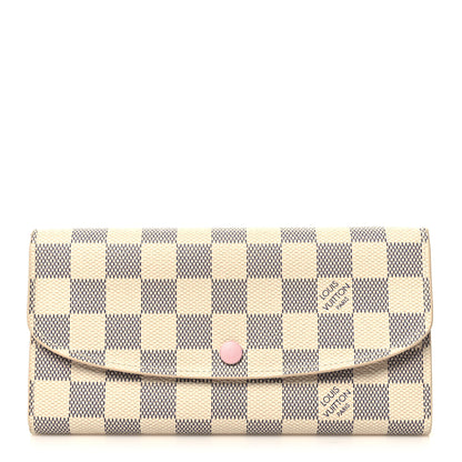 Louis Vuitton Damier Azur Emilie Wallet Rose Ballerine 1 of 11