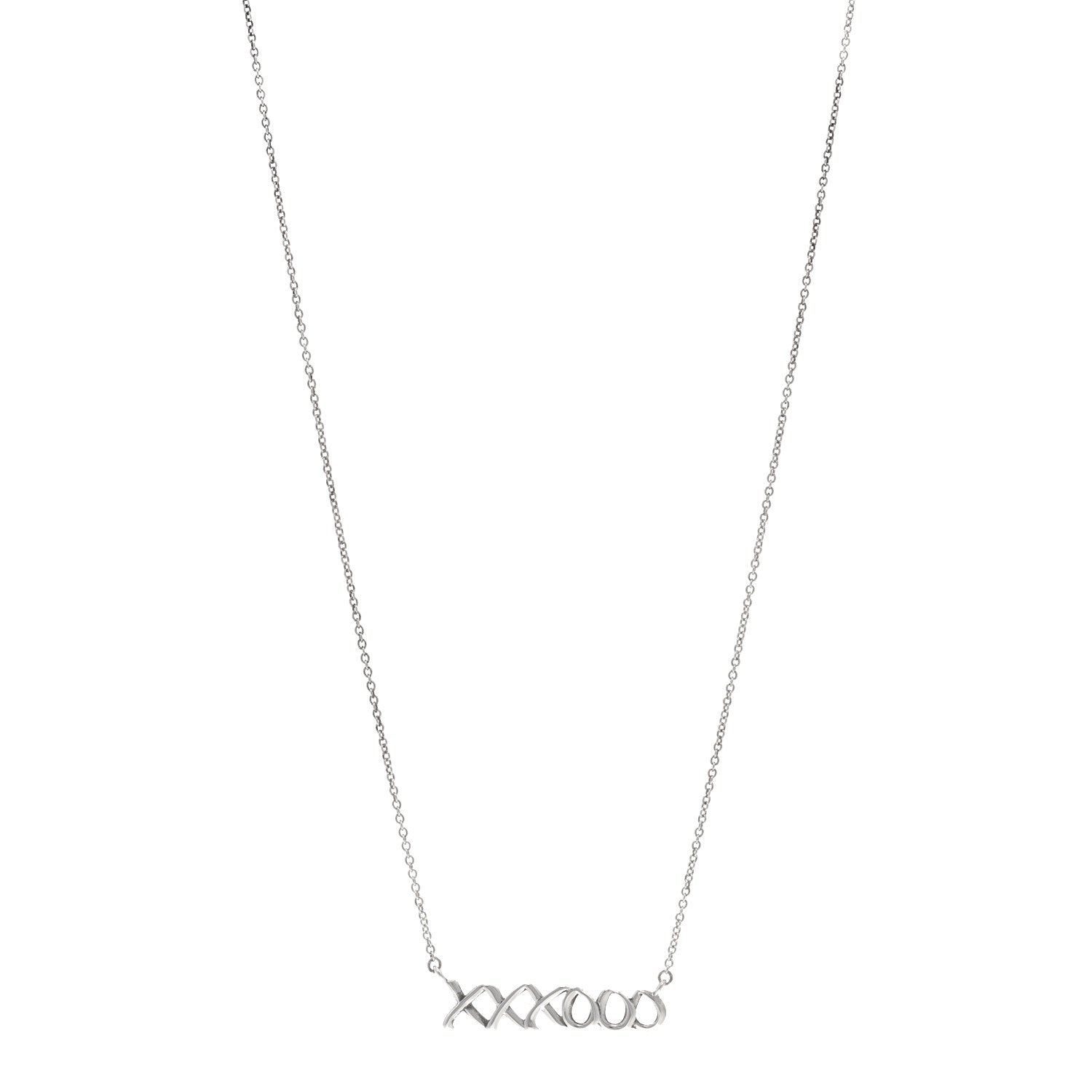 Tiffany Sterling Silver Paloma's Graffiti Love and Kisses Pendant Necklace 1 of 5