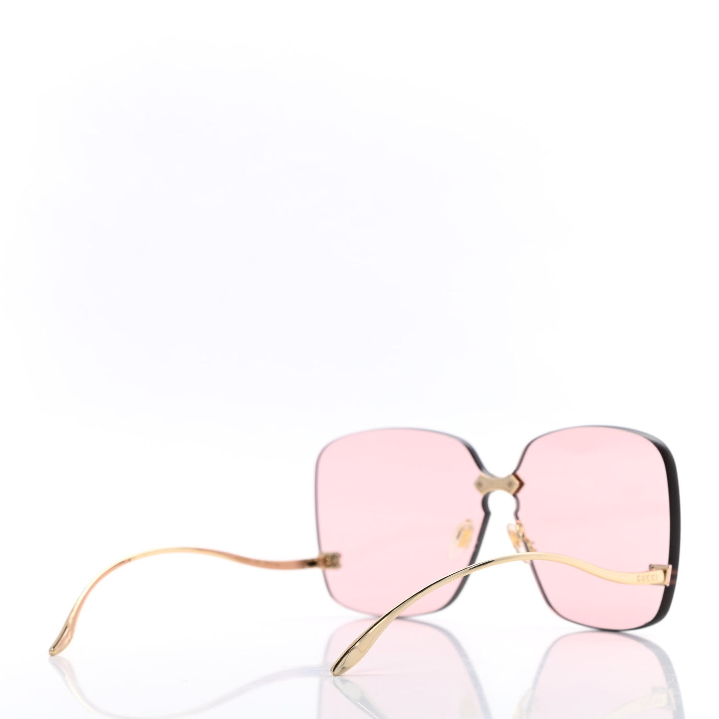 Rimless Sunglasses GG0352S Gold Flash Pink