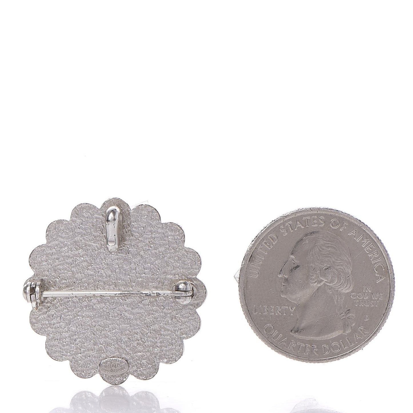 Metal Resin Flower Brooch White Red