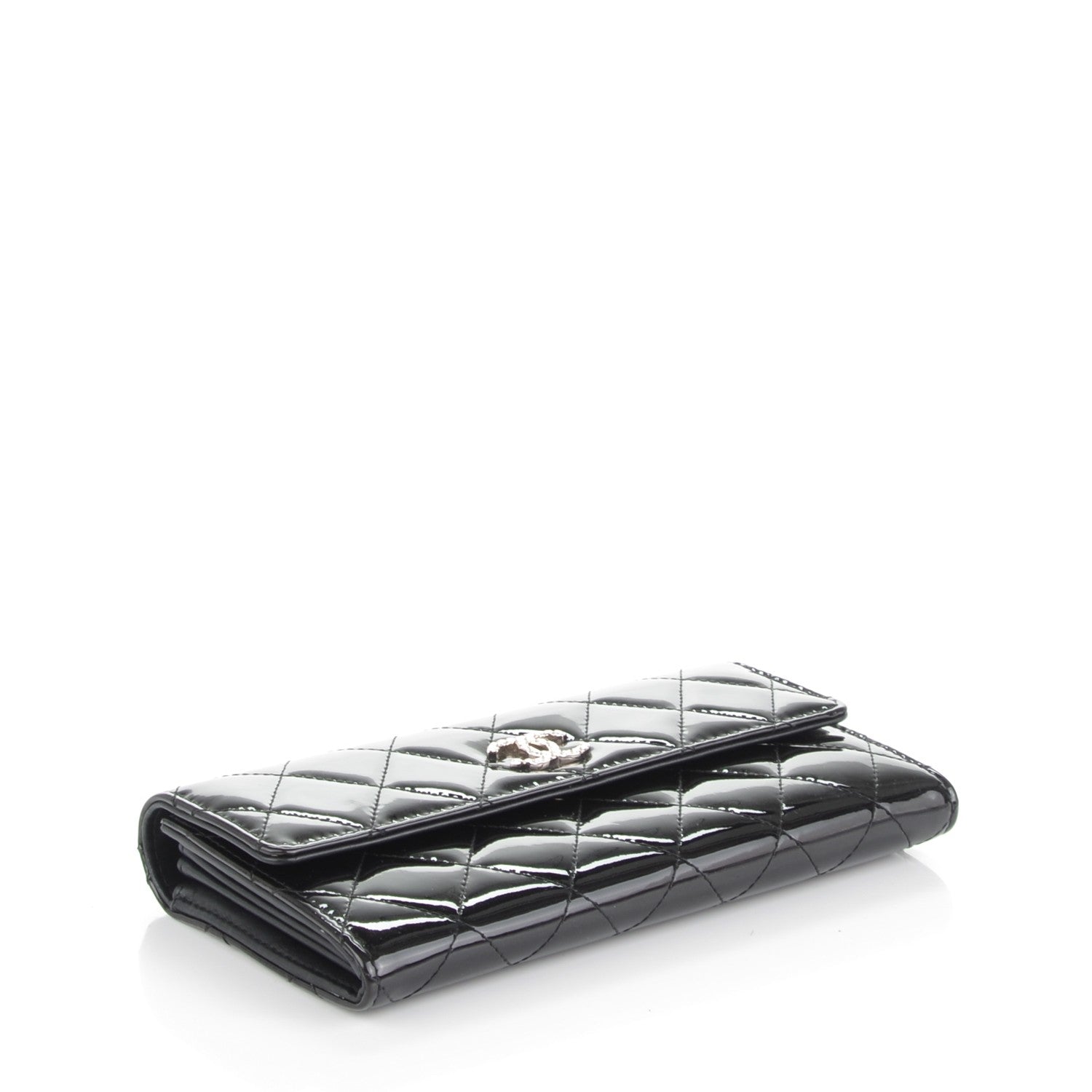 Chanel Patent Quilted Large Brilliant Flap Wallet Black 4 of 8