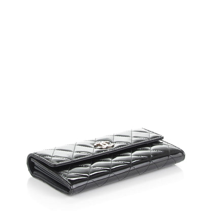 Chanel Patent Quilted Large Brilliant Flap Wallet Black 4 of 8
