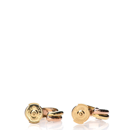 Cartier 18K Pink Yellow White Gold Small Trinity Hoop Earrings 4 of 4