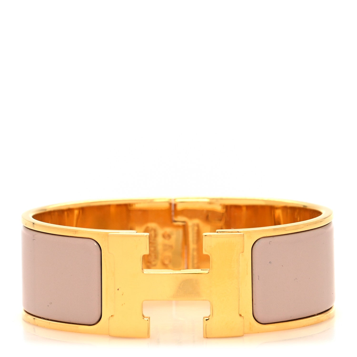Hermes Enamel Wide Clic Clac H Bracelet PM Rose Poudre 1 of 5
