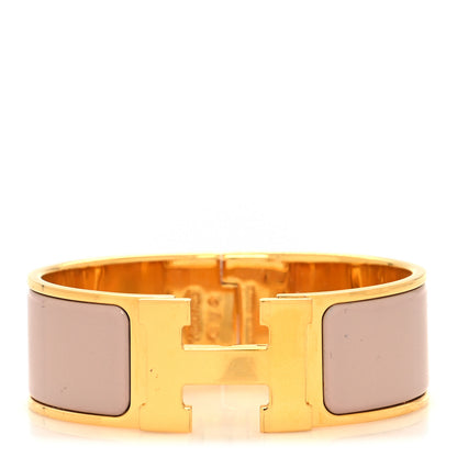 Hermes Enamel Wide Clic Clac H Bracelet PM Rose Poudre 1 of 5