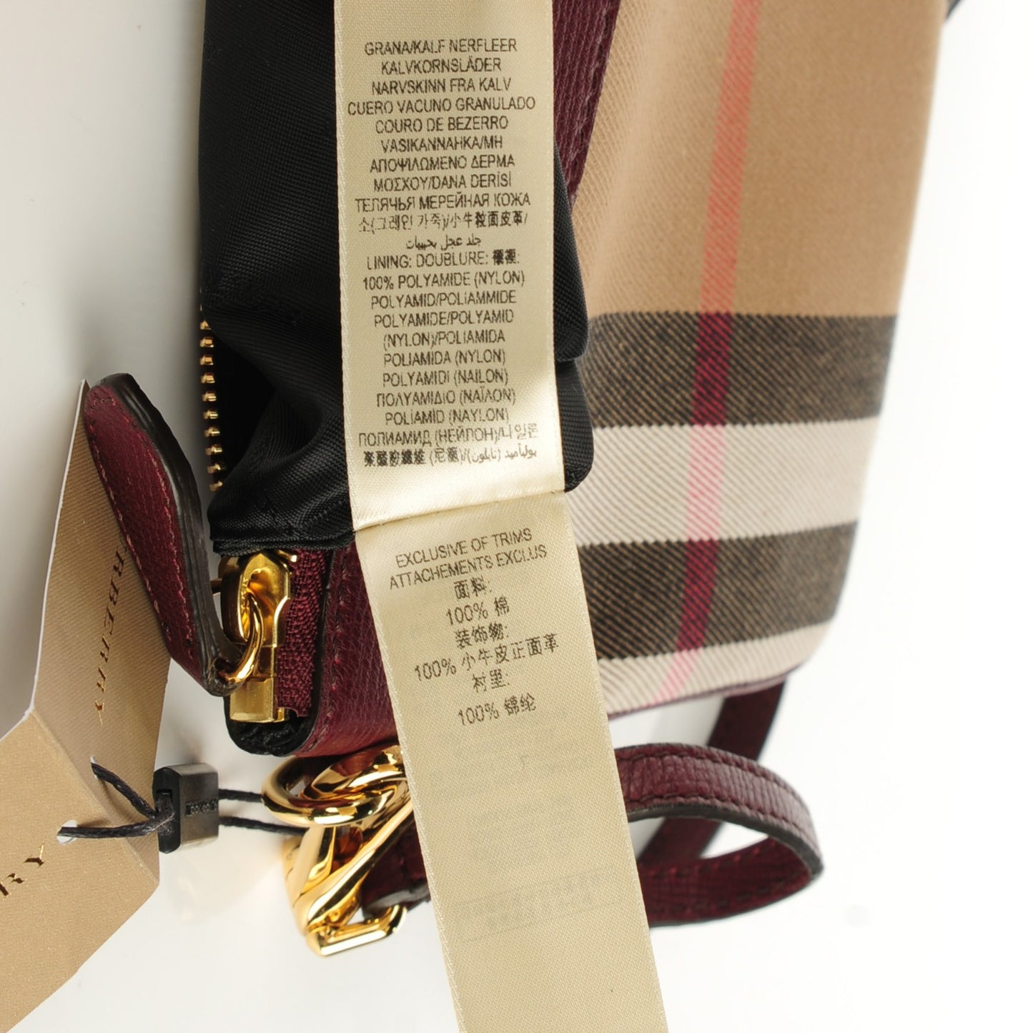 House Check Derby Peyton Crossbody Clutch Bag Mahogany Red