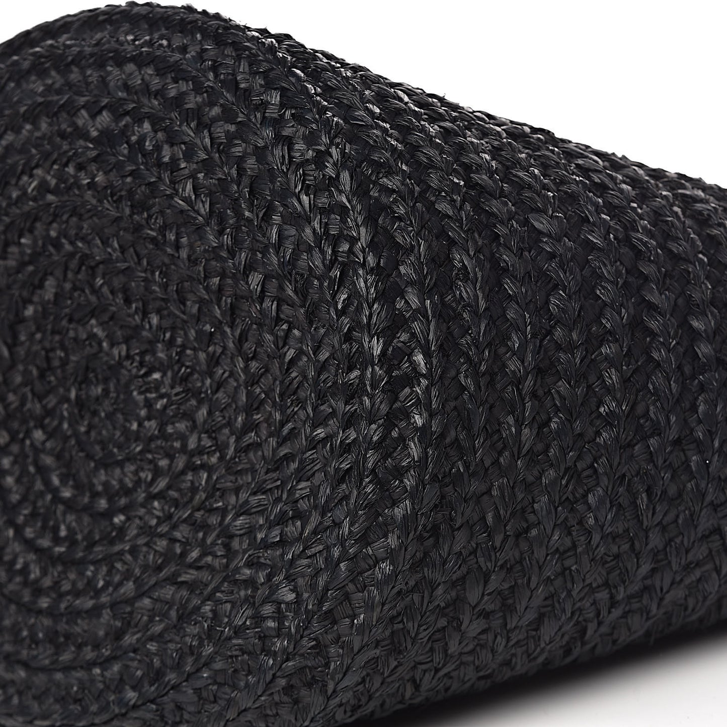 Raffia Medium Panier Bag Black
