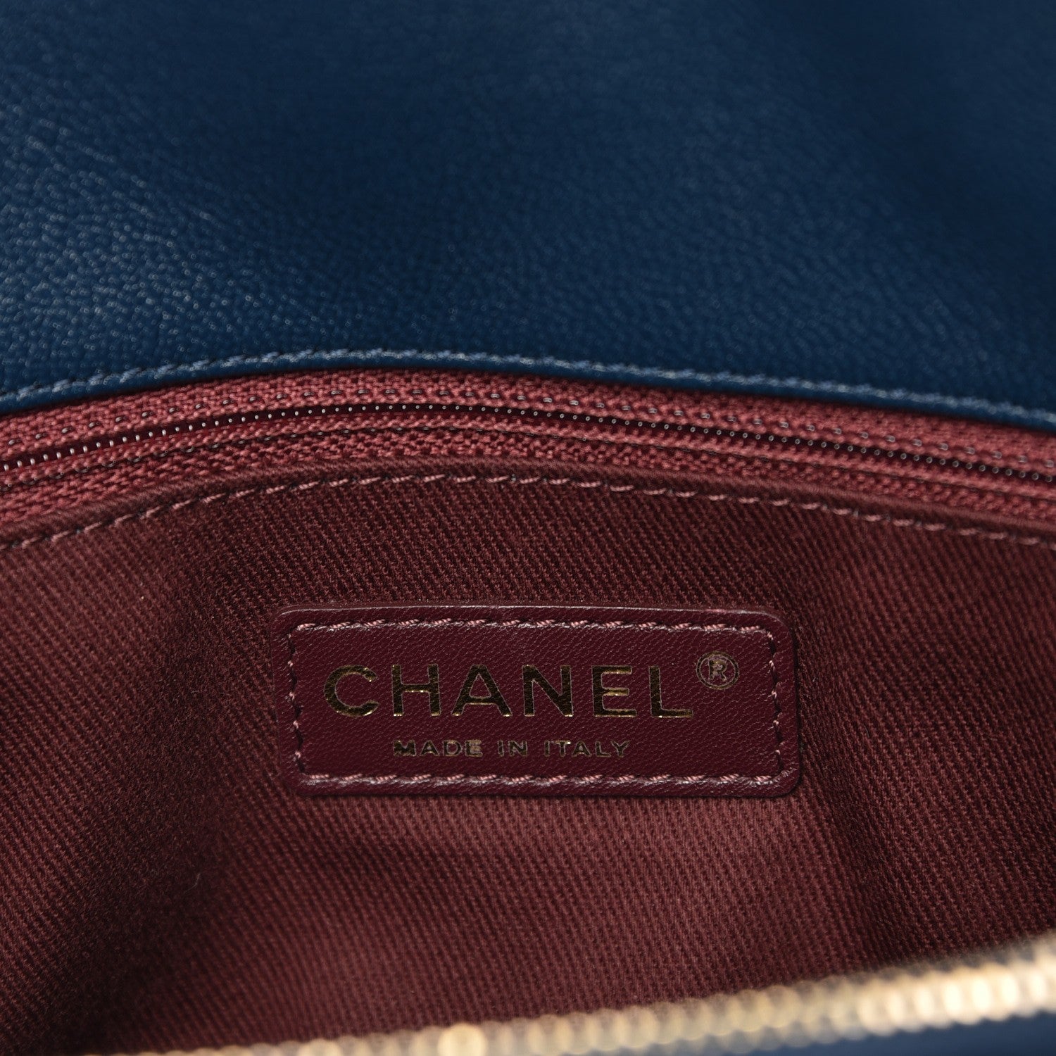 Chanel Patent Goatskin Quilted Small CC Eyelet Tote Blue 6 of 7