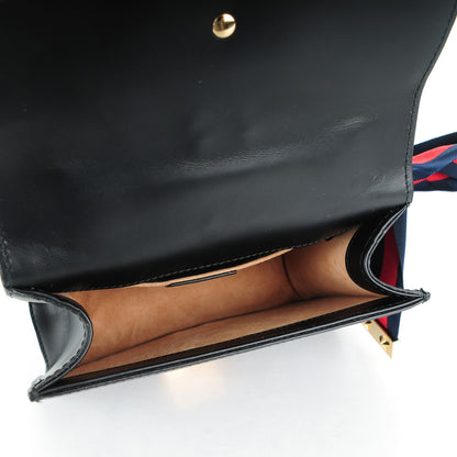 Gucci Calfskin Mini Sylvie Chain Shoulder Bag Black 5 of 7