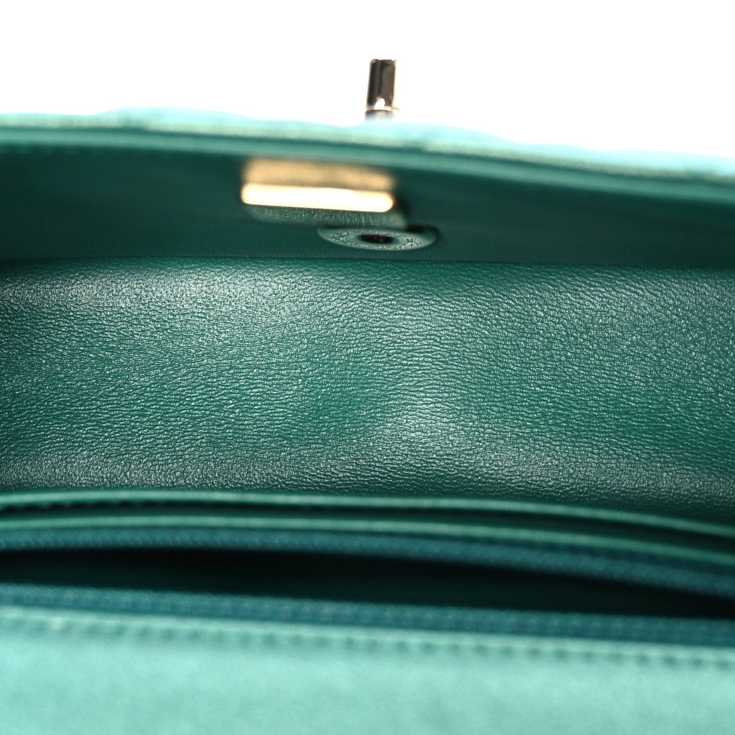 Chanel Iridescent Lambskin Quilted Mini Rectangular Flap Green 5 of 10