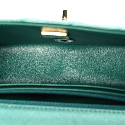 Chanel Iridescent Lambskin Quilted Mini Rectangular Flap Green 5 of 10