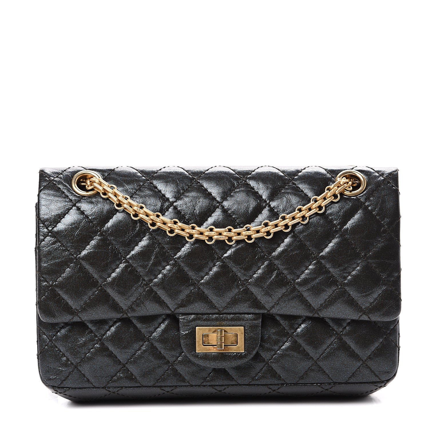 Chanel Glittered Aged Calfskin Quilted 2.55 Reissue 225 Flap Blue 1 of 11