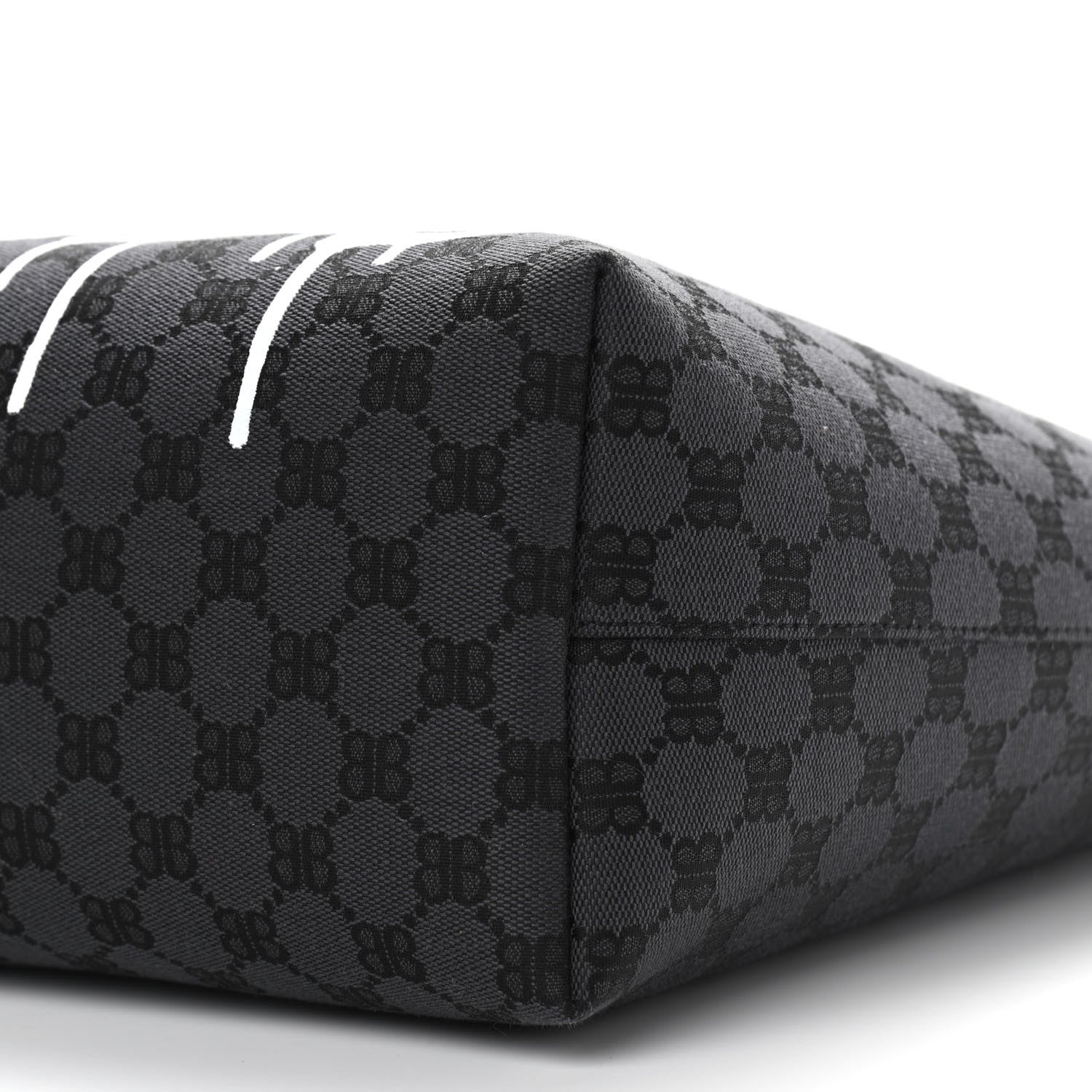 Gucci X BALENCIAGA BB Monogram Web Graffiti Medium Ophidia Shopping Tote Black 10 of 11