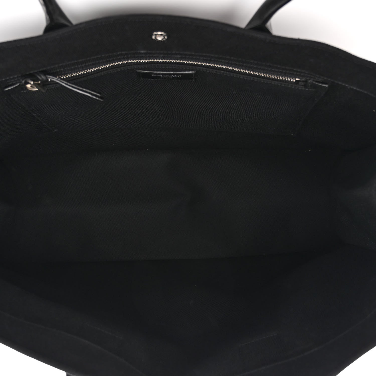 Saint Laurent Linen Calfskin Rive Gauche Tote Black 5 of 9