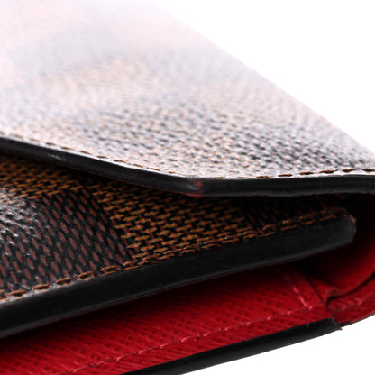 Louis Vuitton Damier Ebene Victorine Wallet Red 15 of 18
