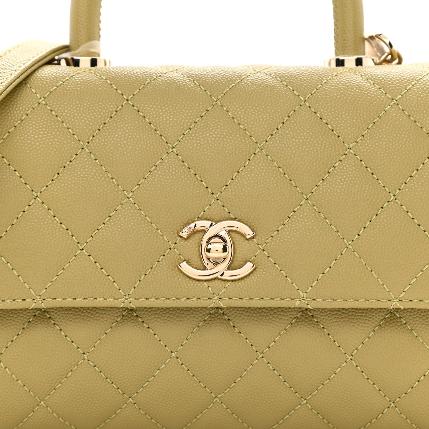 Chanel Caviar Quilted Mini Coco Handle Flap Light Green 7 of 10