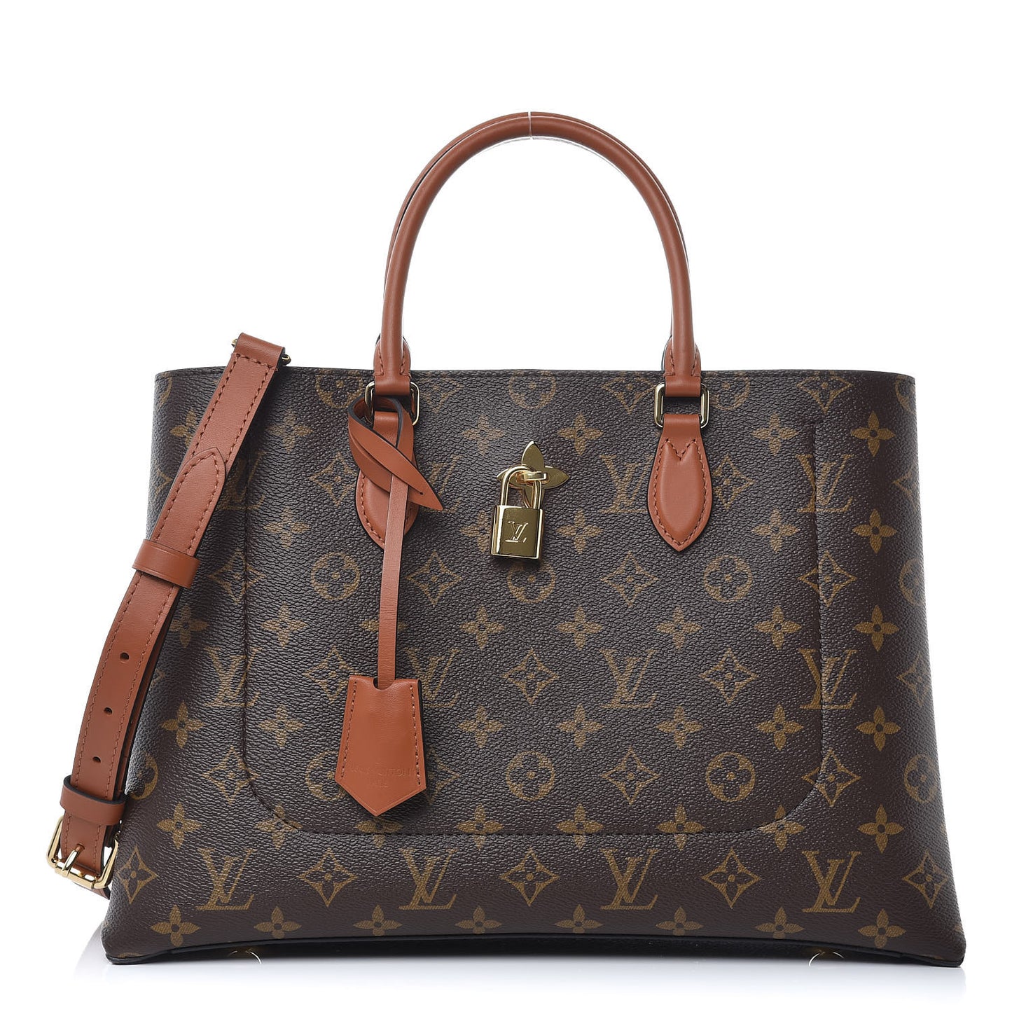 Monogram Flower Tote Caramel