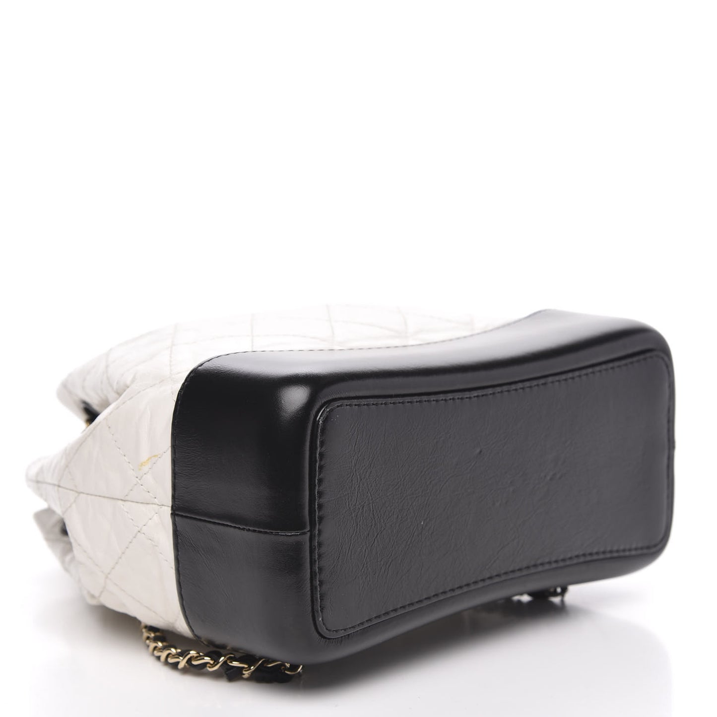 Aged Calfskin Quilted Small Gabrielle Backpack Black White