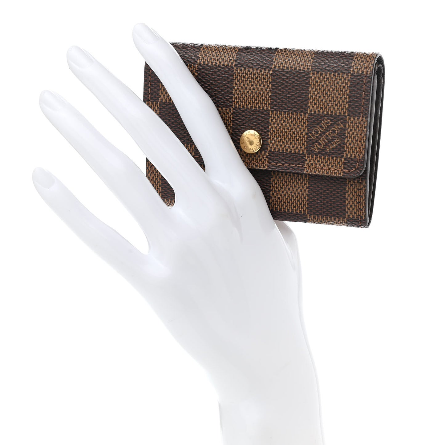 Damier Ebene Porte-Monnaie Plat Coin Purse Brown
