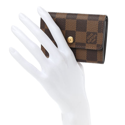 Louis Vuitton Damier Ebene Porte-Monnaie Plat Coin Purse Brown 2 of 8