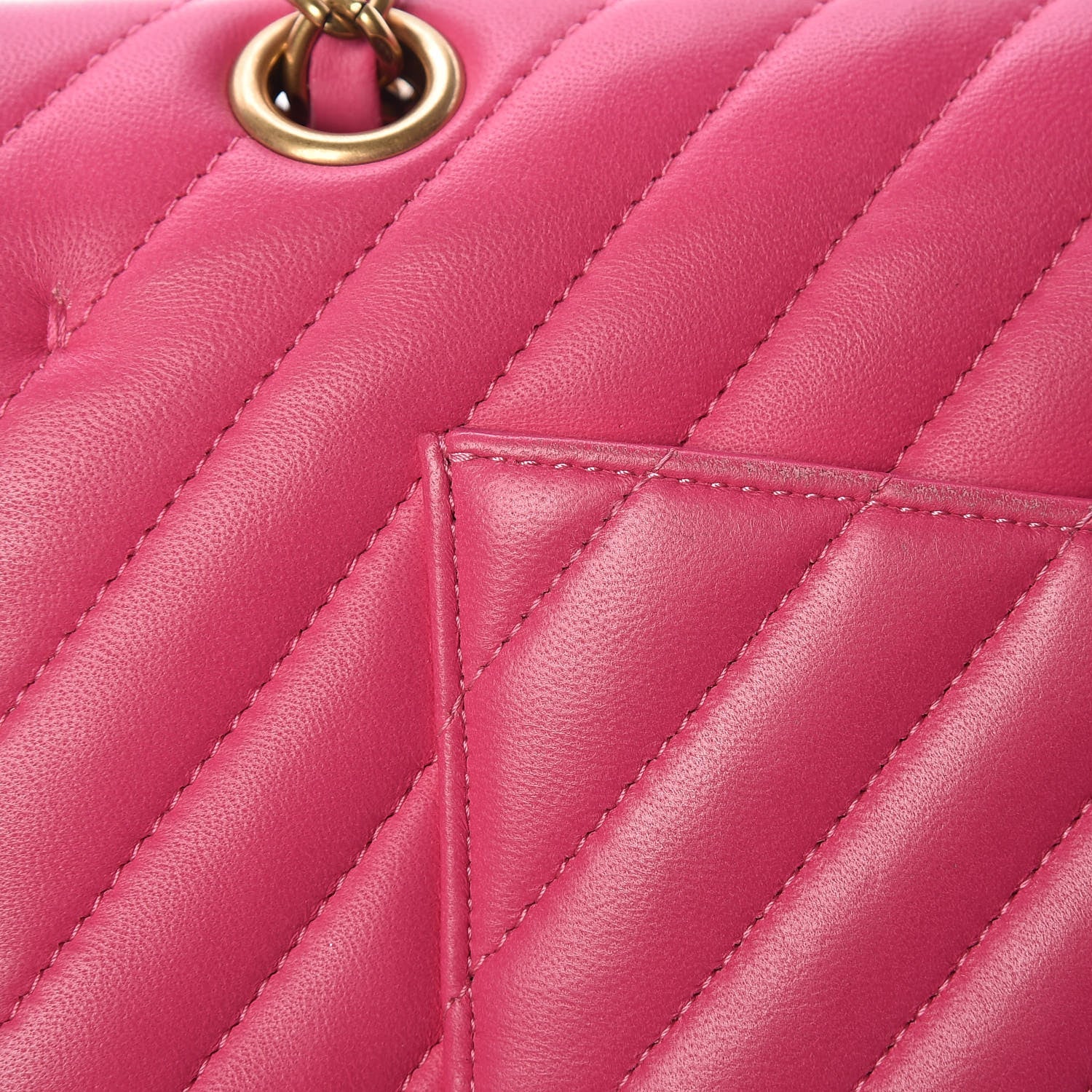 Chanel Lambskin Chevron Quilted Medium Double Flap Pink 9 of 18