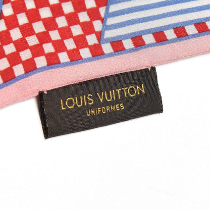 Louis Vuitton Silk Damier Aquarelle Bandeau Piment 3 of 4